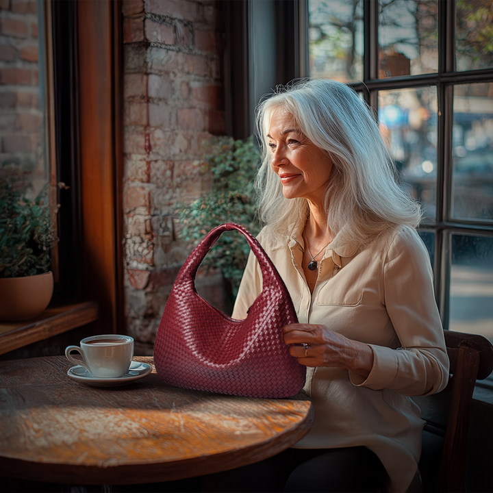 Valentina | Vævet Rød Tote Taske